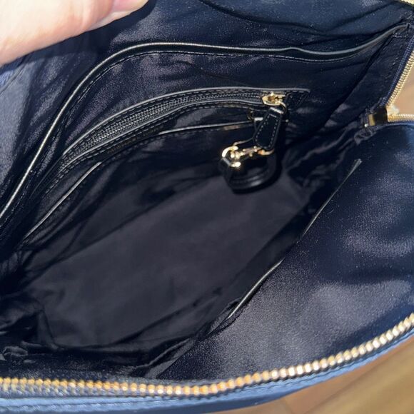 NWOT Michael Kors MK Polly Nylon Navy Backpack with Gold Details